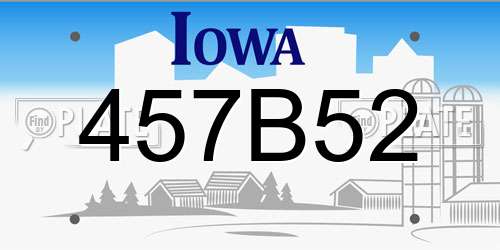 457B52 Iowa License Plate