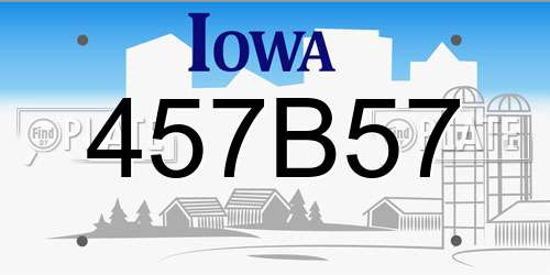 457B57 Iowa License Plate