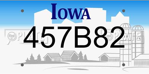 457B82 Iowa License Plate