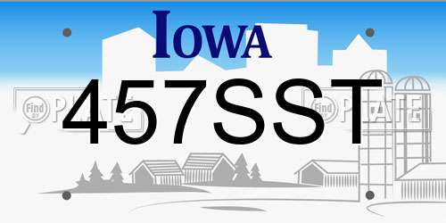 457SST Iowa License Plate