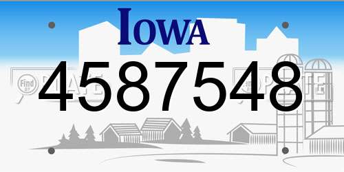 4587548 Iowa License Plate