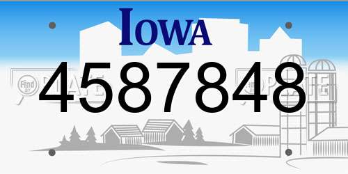 4587848 Iowa License Plate