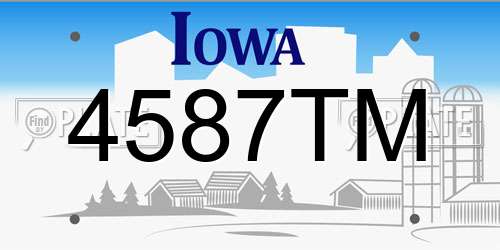 4587TM Iowa License Plate
