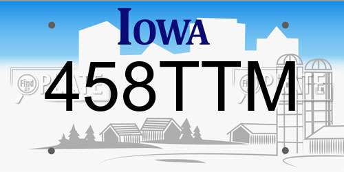 458TTM Iowa License Plate