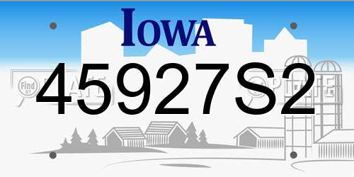 45927S2 Iowa License Plate