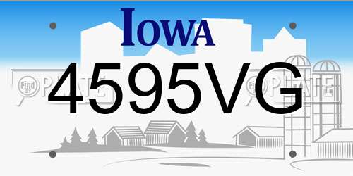 4595VG Iowa License Plate
