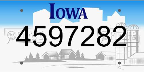 4597282 Iowa License Plate
