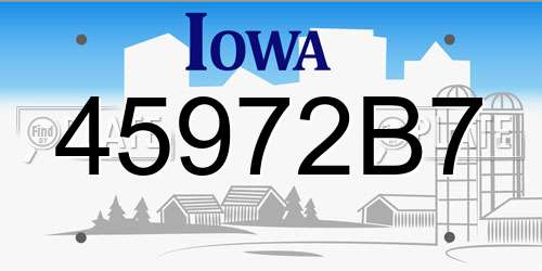 45972B7 Iowa License Plate