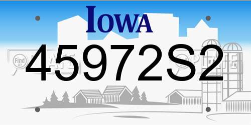 45972S2 Iowa License Plate