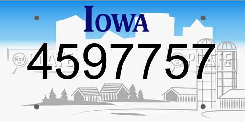 4597757 Iowa License Plate