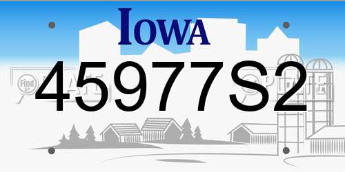 45977S2 Iowa License Plate