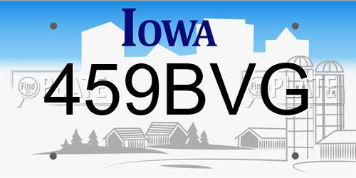 459BVG Iowa License Plate