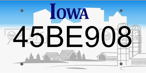 45BE908 Iowa License Plate