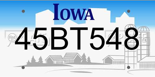 45BT548 Iowa License Plate