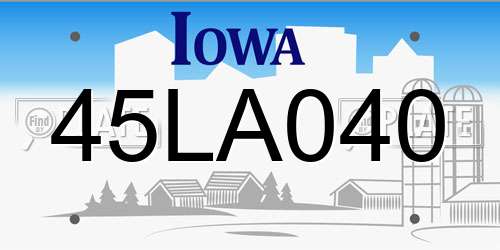 45LA040 Iowa License Plate