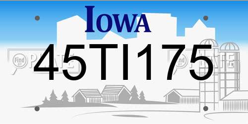 45TI175 Iowa License Plate