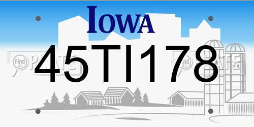 45TI178 Iowa License Plate