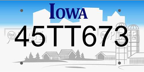 45TT673 Iowa License Plate