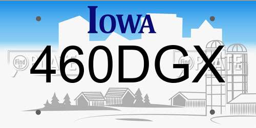 460DGX Iowa License Plate