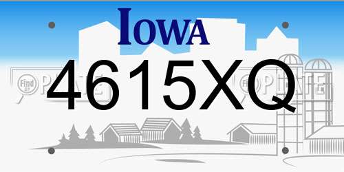 4615XQ Iowa License Plate