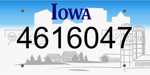 4616047 Iowa License Plate
