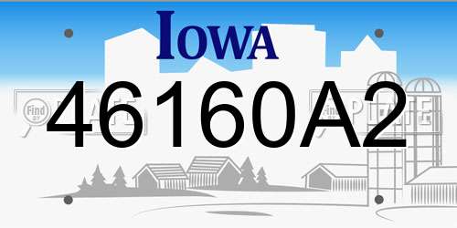 46160A2 Iowa License Plate