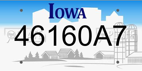 46160A7 Iowa License Plate
