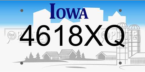 4618XQ Iowa License Plate