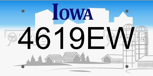 4619EW Iowa License Plate