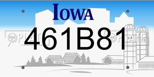 461B81 Iowa License Plate