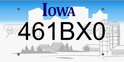 461BX0 Iowa License Plate