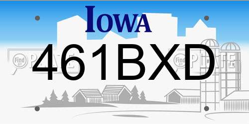 461BXD Iowa License Plate
