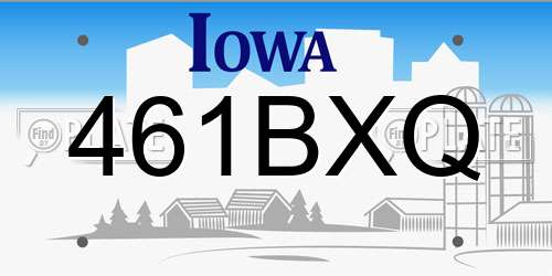 461BXQ Iowa License Plate