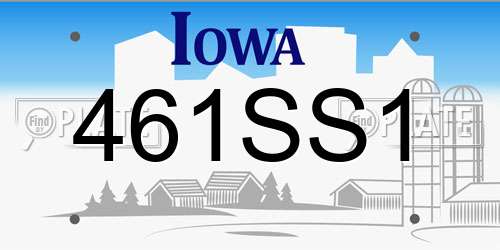 461SS1 Iowa License Plate