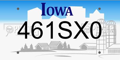 461SX0 Iowa License Plate