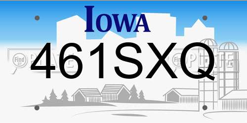 461SXQ Iowa License Plate