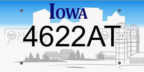 4622AT Iowa License Plate