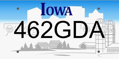 462GDA Iowa License Plate