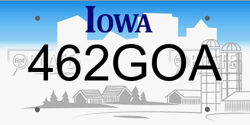 462GOA Iowa License Plate