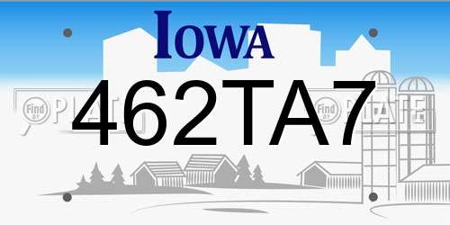 462TA7 Iowa License Plate
