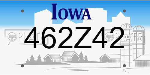 462Z42 Iowa License Plate
