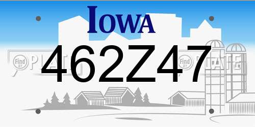 462Z47 Iowa License Plate