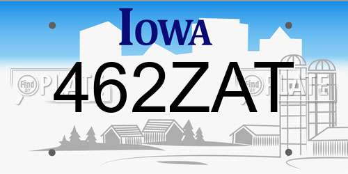 462ZAT Iowa License Plate
