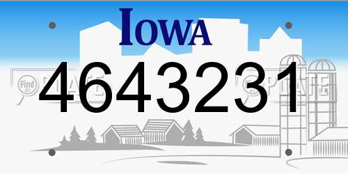 4643231 Iowa License Plate