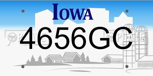 4656GC Iowa License Plate