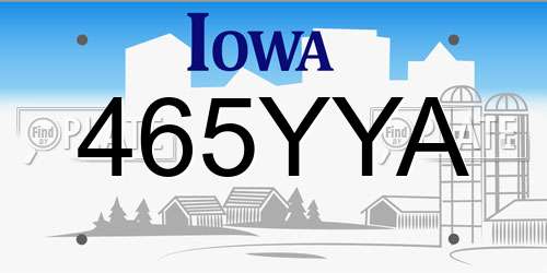 465YYA Iowa License Plate
