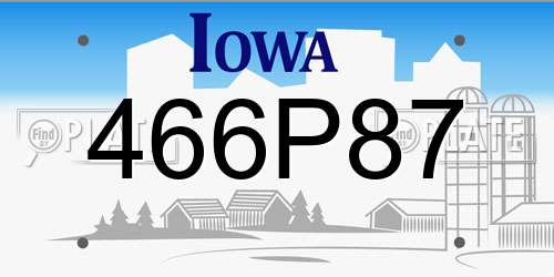 466P87 Iowa License Plate