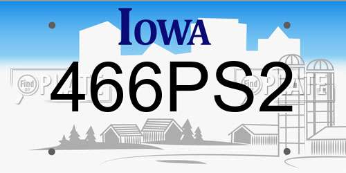 466PS2 Iowa License Plate