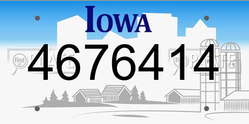 4676414 Iowa License Plate