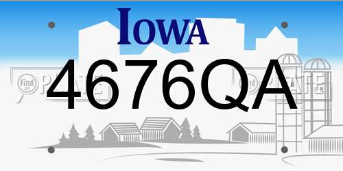 4676QA Iowa License Plate